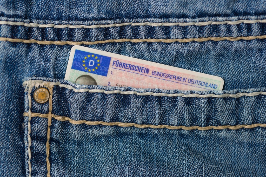 Driver's license in a pocket