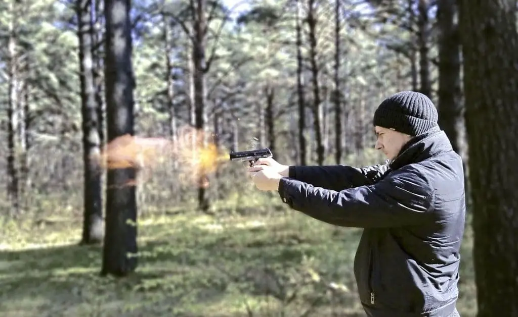 Man shooting a pistol