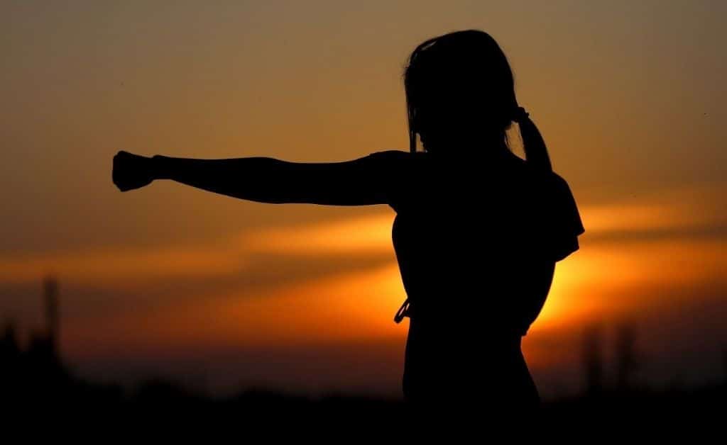 Women doing Karate