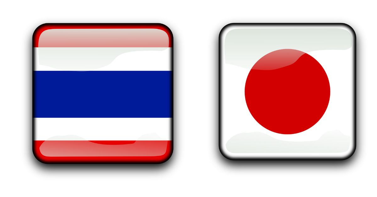 Japan and Thailand flags