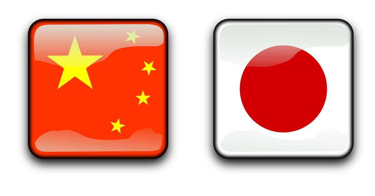 Japan vs china flag