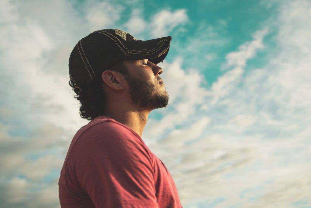 a man meditating