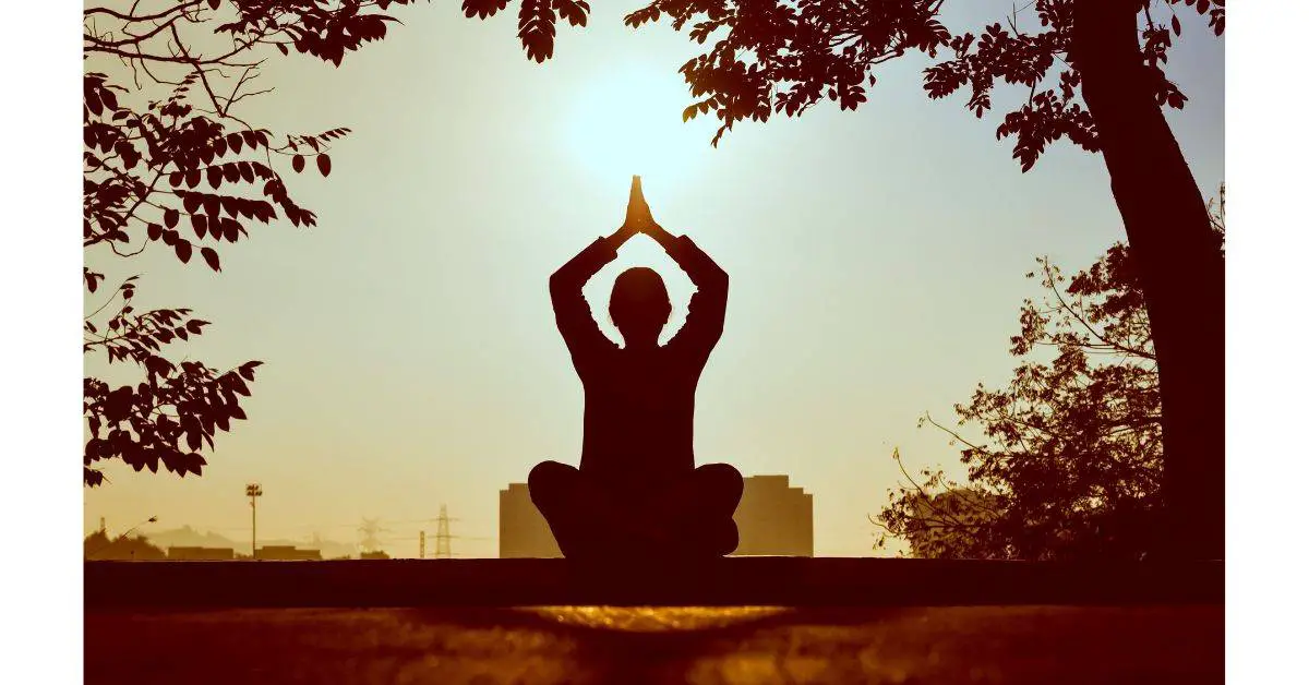 a man meditating