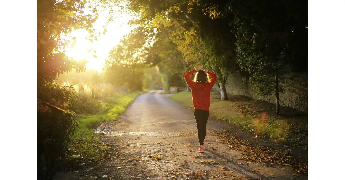 A woman running