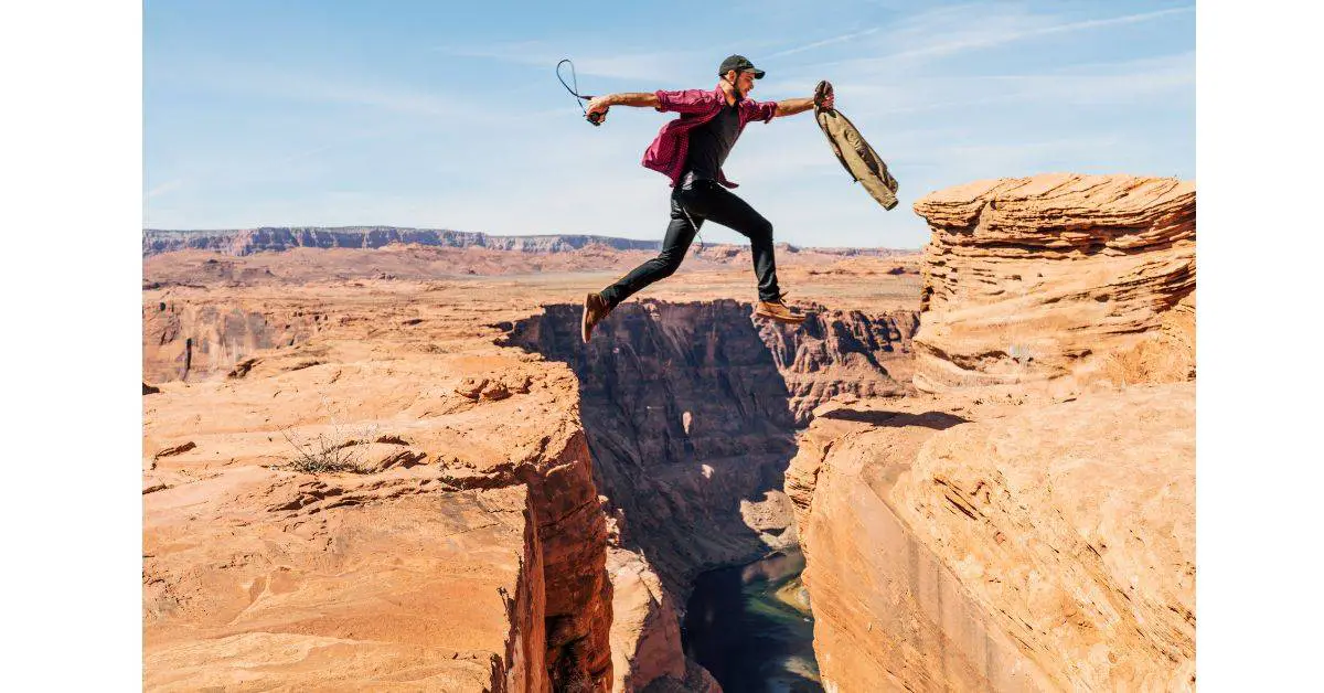 A man jumping